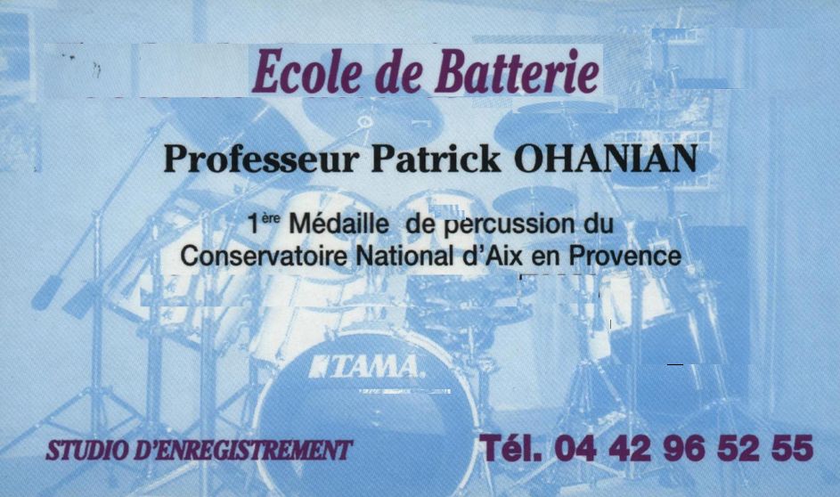Carte visite Patrick Ohanian (Cliquez sur la photo) Carte visite Patrick Ohanian