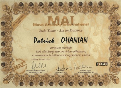 Diplôme MAI Nancy : Patrick Ohanian